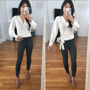 Everlane Washable Silk Wrap Top Blouse in Bone NWT iuu.org.tr